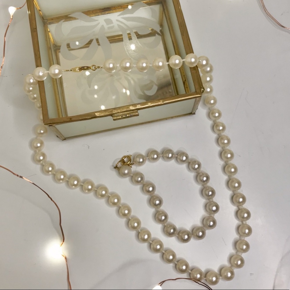Matching Set Pearl Bracelet & Necklace combo - Picture 2 of 4